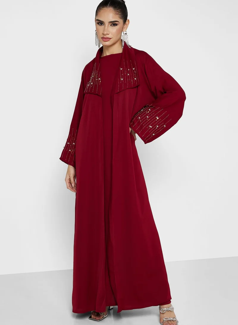 Khizana Embellished Detail Abaya With Inner & Sheila