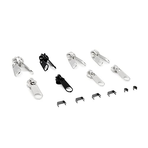 Dritz Outdoor Zipper Repair Kit, 14 Count of Assorted Sliders & Stops - Image 2
