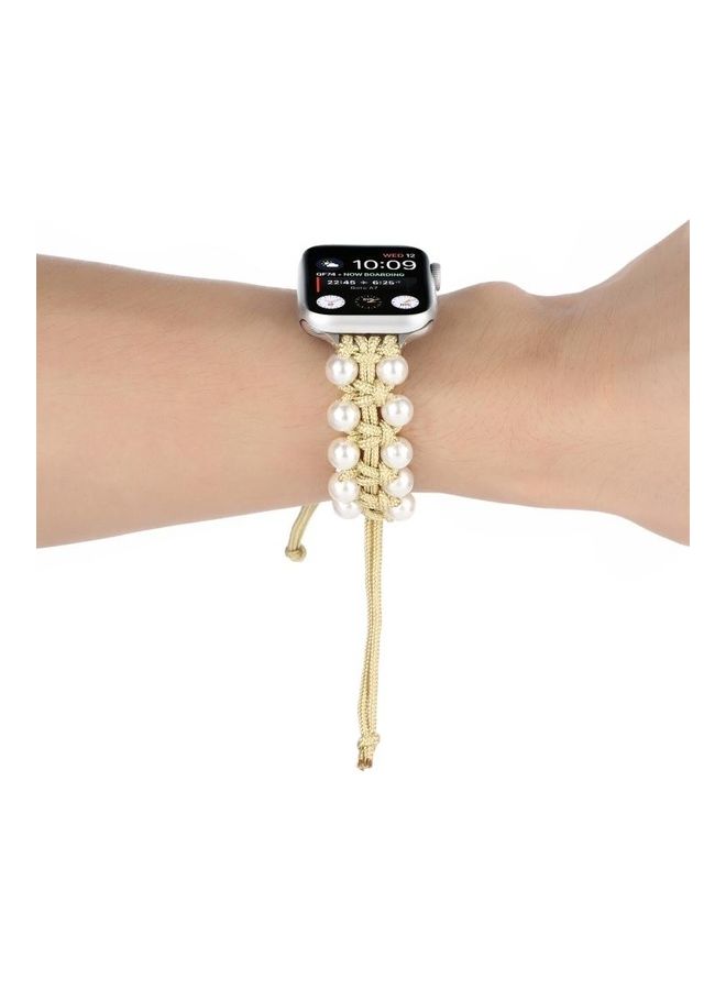 NIBEMINENT Replacement Watchband For Apple Watch Series 7/6/5/4/3/2/1/SE 38/40/41mm Yellow  - Image 5
