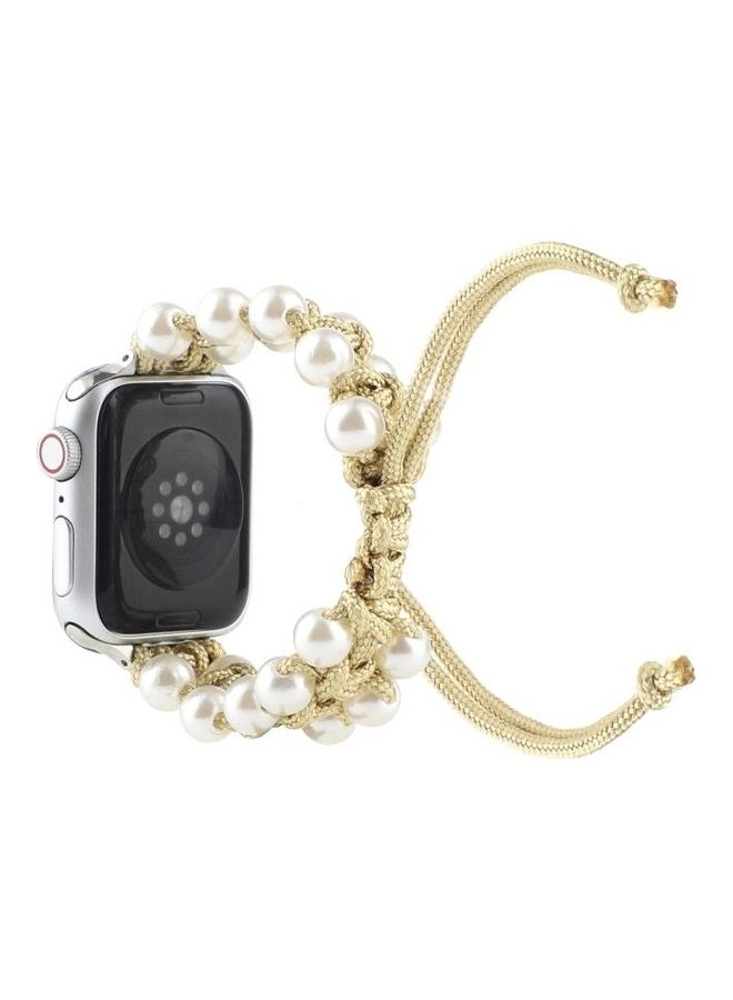 NIBEMINENT Replacement Watchband For Apple Watch Series 7/6/5/4/3/2/1/SE 38/40/41mm Yellow  - Image 2