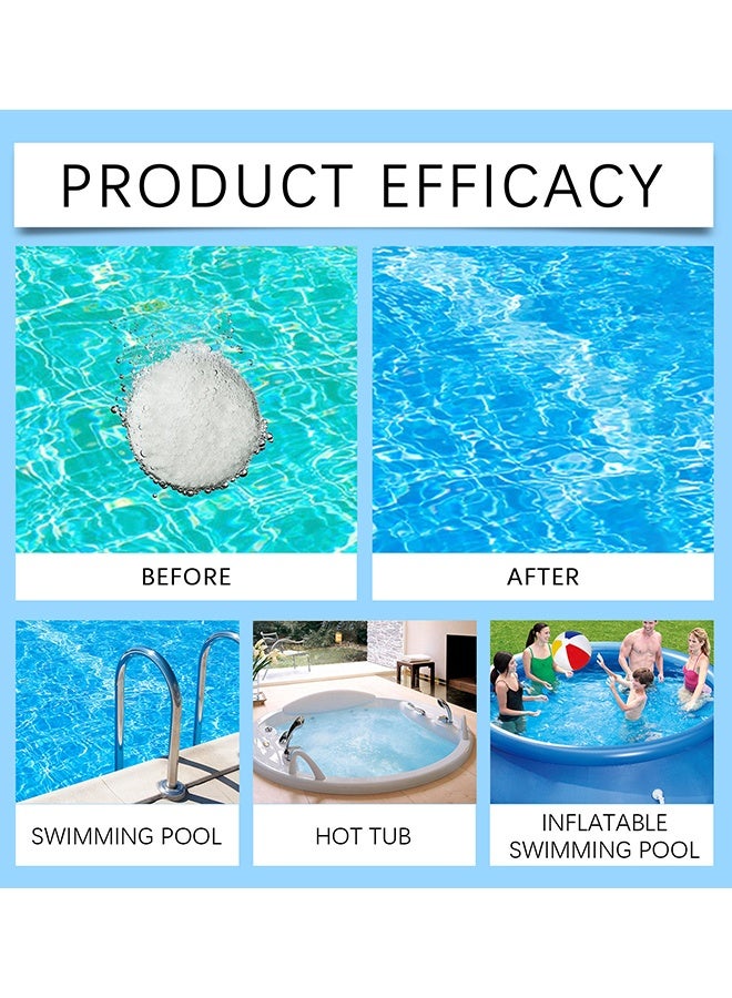 MOONSPRY Pool Cleaning Tablets For Crystal Clear Water, Pool Clarifier, Clears Dull, Hazy Or Cloudy Wate Eliminate Odors, Reduces Cloudiness, Enhances Filter Performance, Fast Acting, Maintain Water Quality Balance, 100g - Image 3