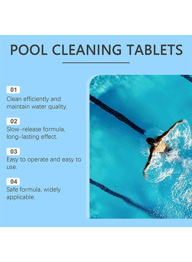 MOONSPRY Pool Cleaning Tablets For Crystal Clear Water, Pool Clarifier, Clears Dull, Hazy Or Cloudy Wate Eliminate Odors, Reduces Cloudiness, Enhances Filter Performance, Fast Acting, Maintain Water Quality Balance, 100g - Image 5