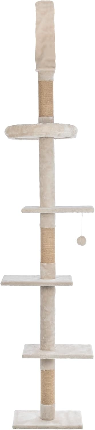 Trixie شجرة القطط TRIXIE كوبا 4 مستويات برج قطط قابل للتعديل ضغط 905104 تركيب سقف كبير خدش قطط من سيزال بيج - Image 1