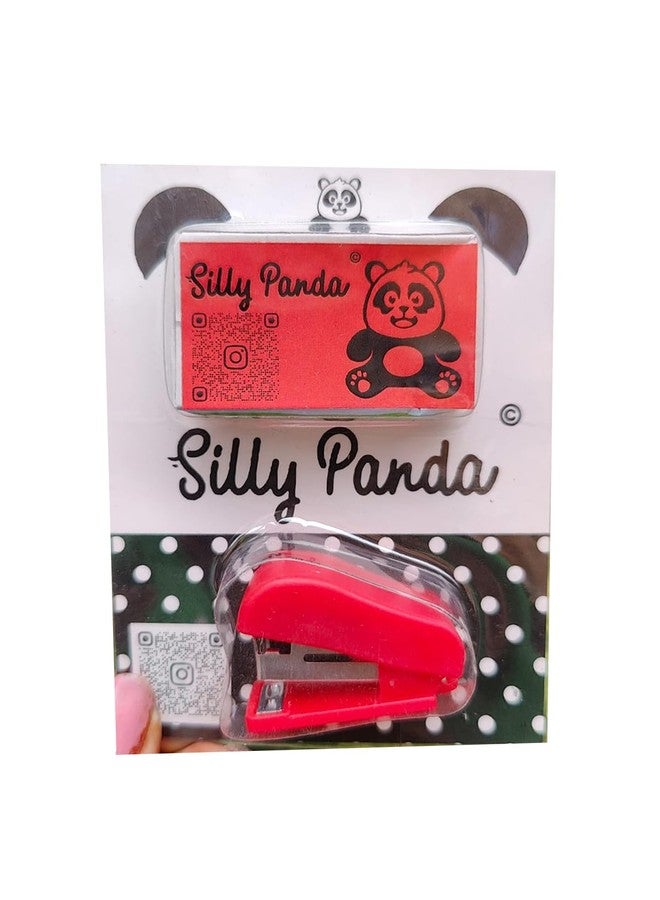 Silly Panda Mini Stapler | Assorted Colours | Free Staple Pins | Mini Stapler - Image 1