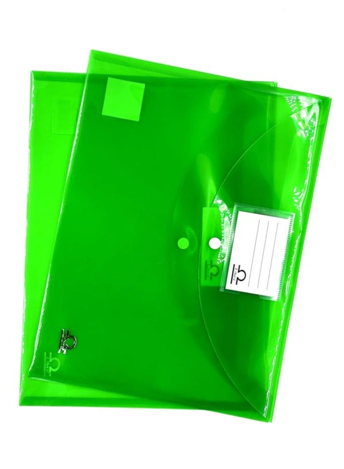 Libra Envelope Button Bag - Assorted Colours | Foolscap Size 200 Micron | Durable, Lightweight, and Secure Document Storage | Ideal for Office, Home, and Travel Organization  - Image 3