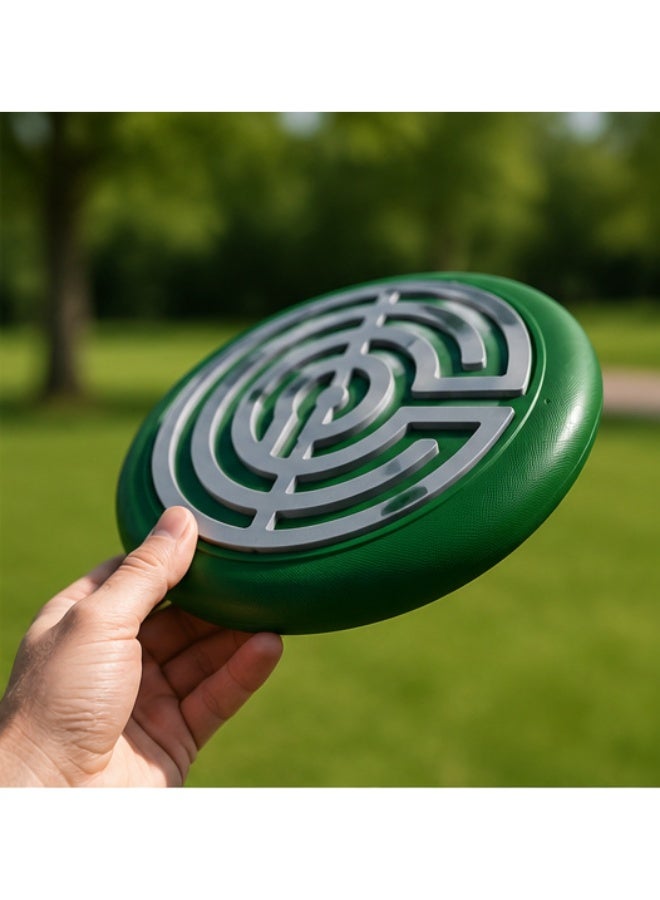 NAYATOPIA 3D Printed Flying Disc Frisbee for Outdoor Games, 22 cm, Green and Grey - Image 2