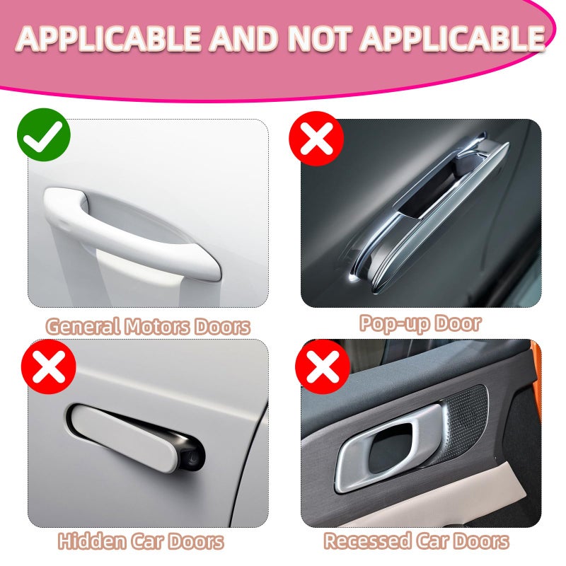 NBTEPEM 10 pcs Bling Diamond Car Door Handle Stickers, Bling Car Accessories for Women, Universal Rhinestone Crystal Glitter Door Handle Protector Stickers and Decals, Scratch Safety Reflective (Red) - Image 5