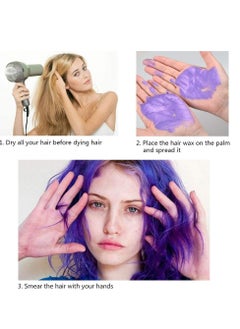 MOFAJANG Hair Wax Dye Styling Cream Mud, Natural Hairstyle Color Pomade, Washable Temporary, Purple  - Image 5