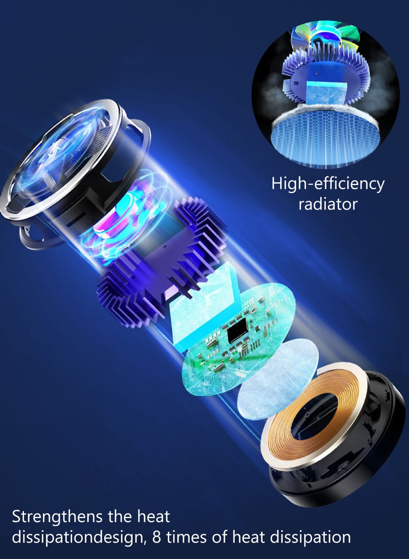 Magnetic Phone Cooler with Magnetic Charging, Portable Phone Cooling Fan, Universal Phone Fan Cellphone Radiator with RGB Light, Mini Phone Cooler  - Image 4