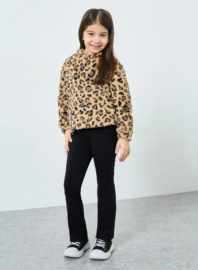 Styli Styli Animal Print Faux Fur Hoodie