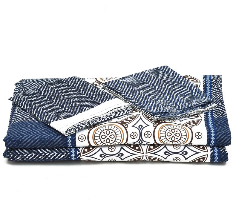 UmI. Umi Super Soft Brushed Microfiber Cotton King Size Bedsheet With Pillow CoversSuper SoftBreathableShrinkagePack Of 3 Piece Set90X108 Inches Or 228X274 Cm144 TCBlue - Image 3