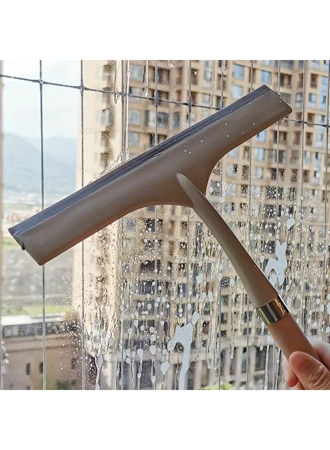 مكشطة نوافذ كبيرة من الفولاذ المقاوم للصدأ مع مقبض خشبي أداة تنظيف زجاج خالية من الخطوط - Image 4