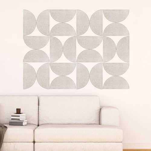 Climberty® 24Pcs Self-Adhesive Felt Bulletin Boards with 50 Push Pins, Semi-Circular Acoustic Wall Panels for Notice, Message & Home Office Decor (Light Camel-Khaki) - Image 5