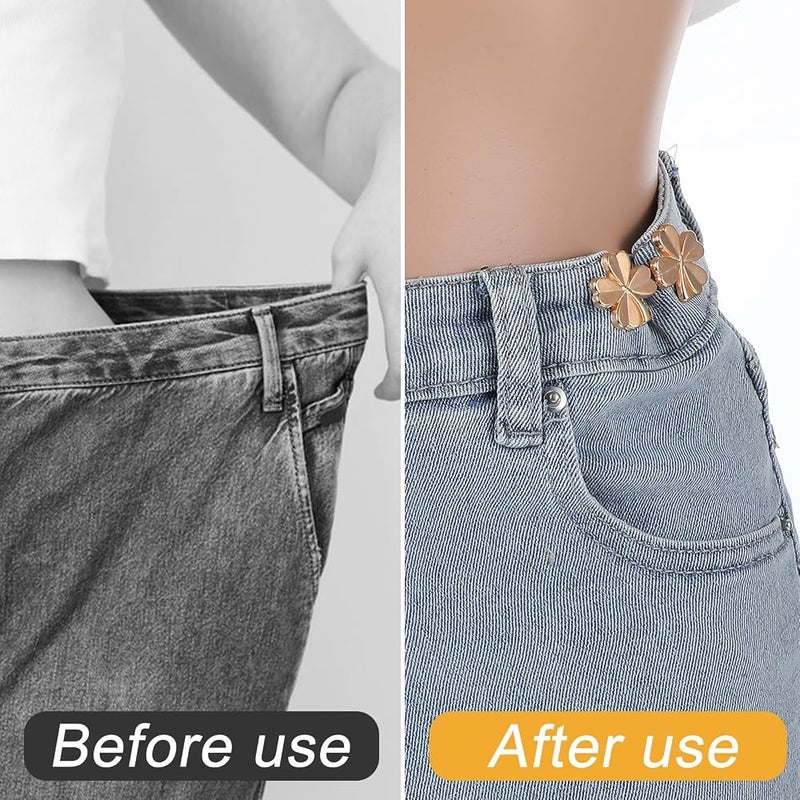 KASTWAVE 4 Sets Pant Waist Tightener, Adjustable Waist Buckle No Sew Detachable Clips Reusable Waist Cincher Clip for Loose Jeans, Pants, Skirts - Image 5