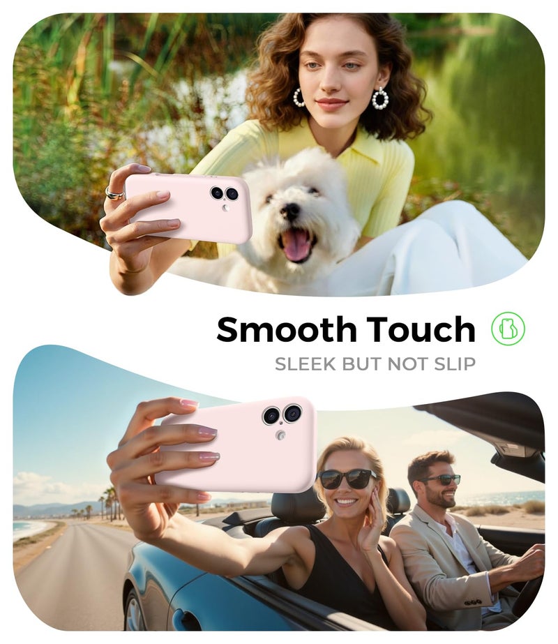 AOTESIER Compatible with iPhone 17 Case, Silicone Upgrade [Full Camera Protection][Integrated Camera Control Button] Shockproof Protective 17 Phone Case with Anti-Scratch Lining, Chalk Pink - Image 2