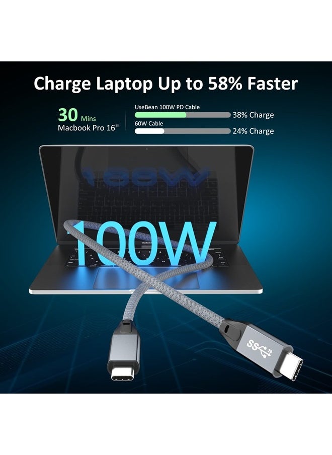 UseBean - USB C to USB C Cable 100W 0.6FT(2 Pack), USB 3.2 Gen 2X2 20Gbps Data Transfer Type-C Cable PD Fast Charging,4K Video Monitor Cord,for Thunderbolt 3/4 MacBook Pro, iPad Pro,Galaxy S21/S20 - Image 1