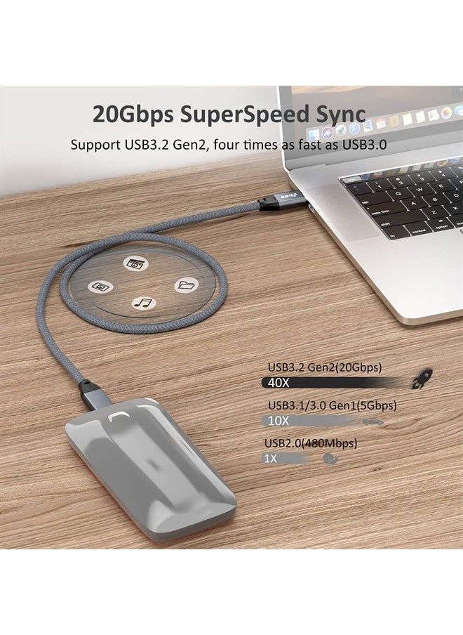 UseBean - USB C to USB C Cable 100W 0.6FT(2 Pack), USB 3.2 Gen 2X2 20Gbps Data Transfer Type-C Cable PD Fast Charging,4K Video Monitor Cord,for Thunderbolt 3/4 MacBook Pro, iPad Pro,Galaxy S21/S20 - Image 1