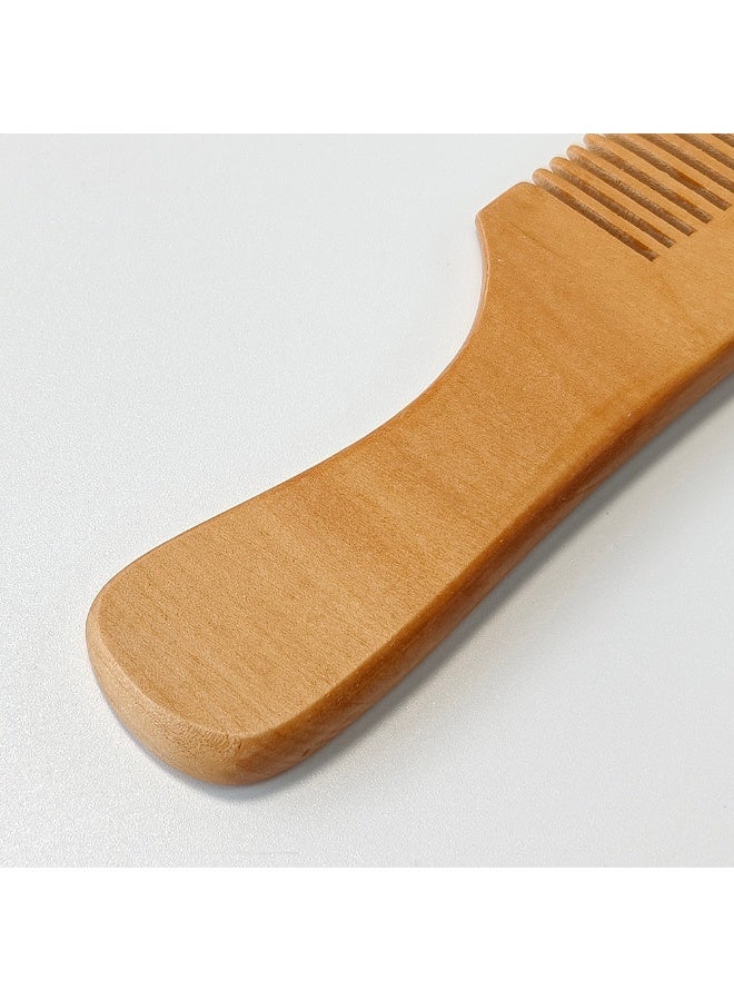 عبوة 2 من أمشاط الشعر الخشبية المصنوعة يدوياً من خشب الصندل الأخضر الطبيعي 100% - مشط أسنان ناعمة ومضاد للكهرباء الساكنة | يفك تشابك الشعر المبلل أو الجاف بلمسة عطرية خشبية فاخرة | مثالي لجميع أنواع الشعر. - Image 3