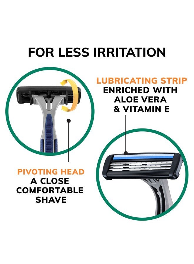 Bic Sensitive 3 Disposable Razors for Men With 3 Blades for Sensitive Skin, 12 Count Value Pack of Shaving Razors - Image 2