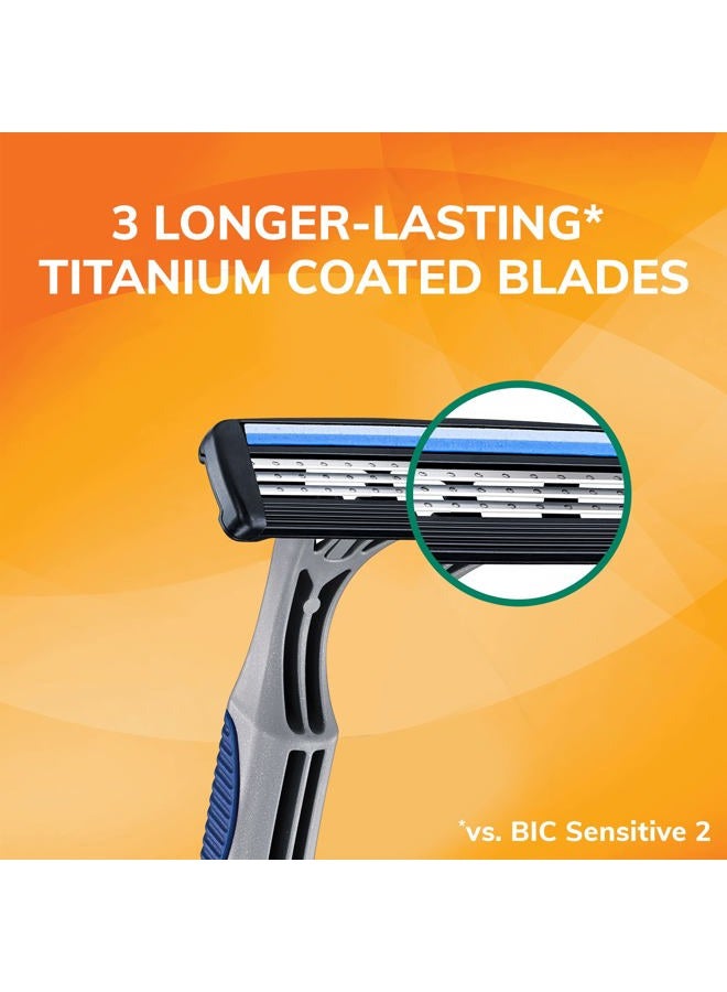 Bic Sensitive 3 Disposable Razors for Men With 3 Blades for Sensitive Skin, 12 Count Value Pack of Shaving Razors - Image 3