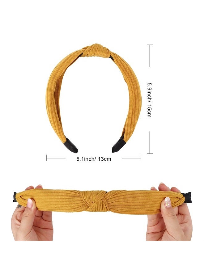 DRESHOW 8 Pack Knotted Headbands For Women Wide Turban Headband Yoga Exercise Ribbing Head Wraps Hair Bands Accessories - Image 2