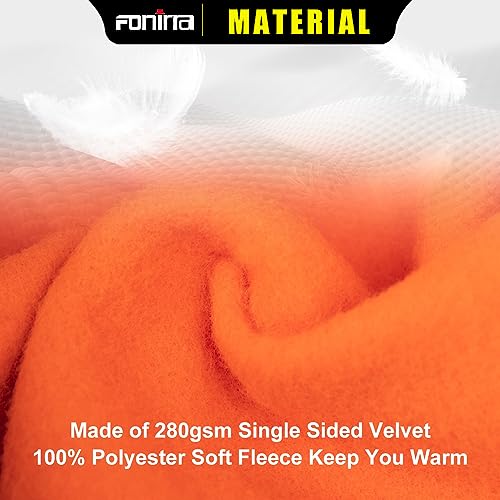 FONIRRA Hi Vis Safety Fleece Zip Hoodie for Men Reflective Sweatshirts ANSI Class 3 Jackets Detachable Hood (Orange,L) - Image 4