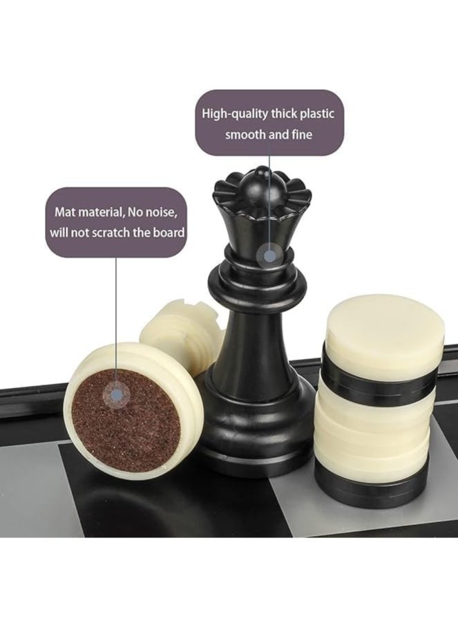 QSHOP - ® 3 in 1 Chess Board & Table & Whirlpool Magnetic Chess Pieces Set with Foldable/Portable Storage Board Traditional Game Educational Toys - Image 1