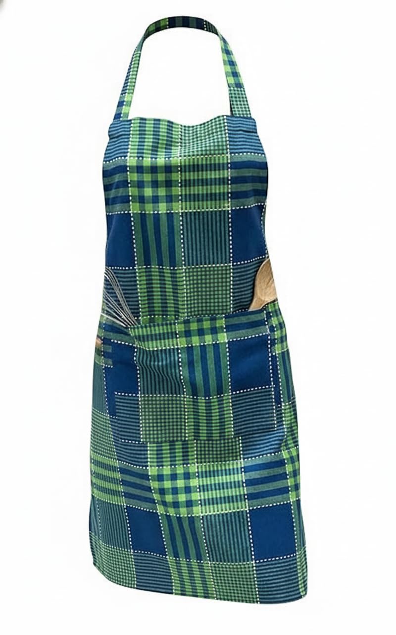 PIXEL HOME DECOR© New Cotton Kitchen Apron which has Ties With Centre Pocket with Strong and durable Cotton (Pack of 1) (MC3_G) - Image 1