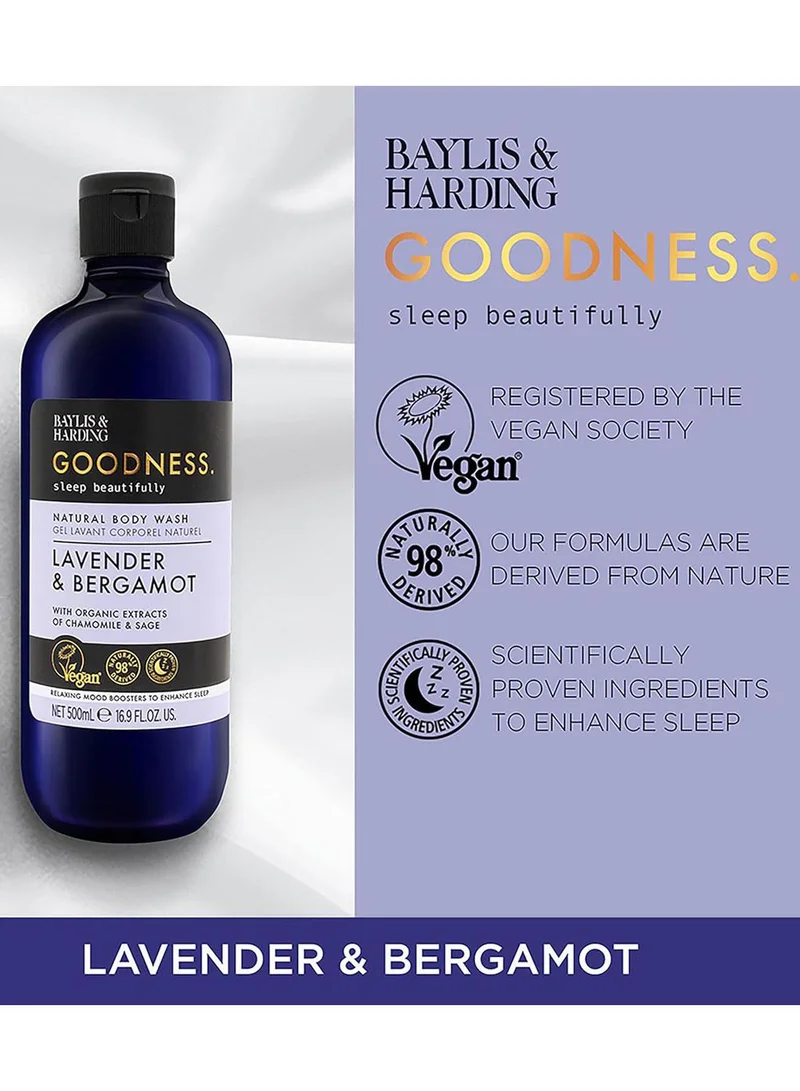 بايليس & هاردينج غسول الجسم "جودنس سليب" باللافندر والبرغموت، ٥٠٠ مل | زيوت عطرية طبيعية للاسترخاء ونوم أفضل | نباتي