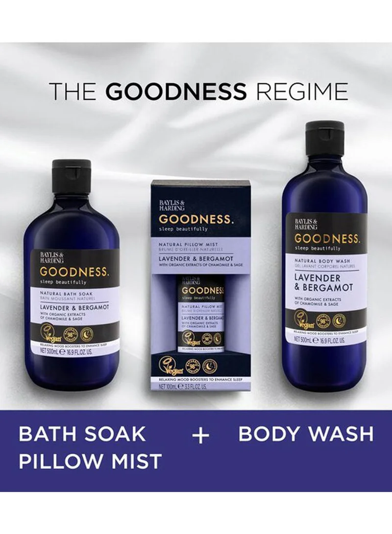 Baylis & Harding Goodness Sleep Lavender and Bergamot Body Wash, 500ml | Natural Essential Oils for Relaxation and Better Sleep | Vegan