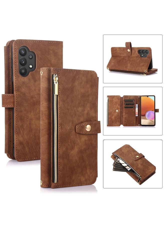 اس-توب جراب لهاتف Samsung Galaxy A32 4G Dream 9 - جراب هاتف جلدي بمحفظة وسحاب مع 9 بطاقات - Image 1