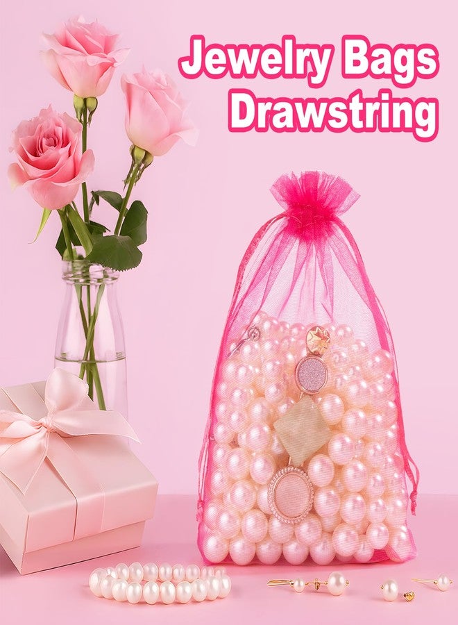 Crweety 50 Pcs, Organza Packaging Bags (Hot Pink, 3 x 4 Inch) - Image 5