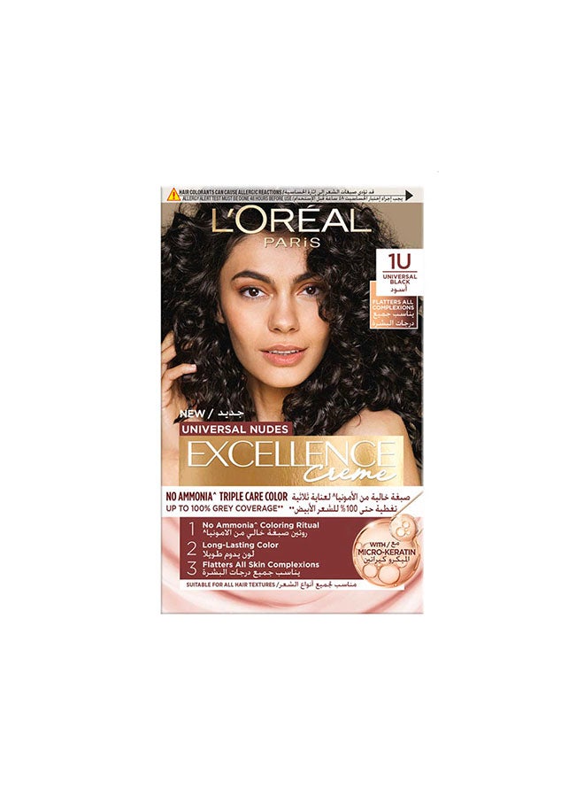L'OREAL PARIS لون شعر لوريال باريس إكسلنس كريمة نودز العالمية 1U أسود - Image 1