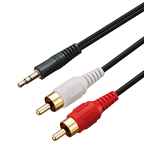 KEBILSHOP 2 RCA to Aux Cable 10 Meter (32 Feet), 3.5mm Male Stereo to 2 RAC Male Audio Adapter Cable, Aux to Dual RCA Connector for Speakers, Home Theater & Audio Devices - Image 2