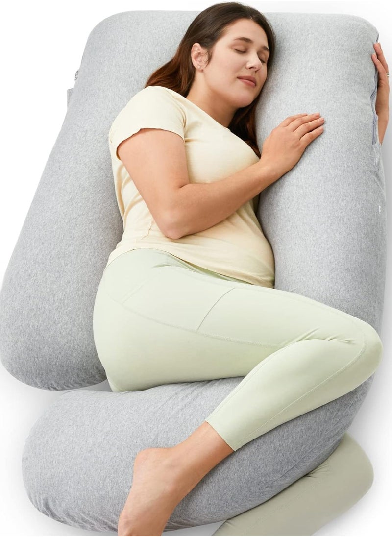 80x120x180cm U Shaped Pregnancy Pillows with Cotton Removable Cover, Full Body Pillow Maternity Support, Must Have for Pregnant Women, Hatha Grey - pzsku/Z4FBA89CD4D21D9073549Z/45/_/1723268724/81db5c61-4f5d-4f2f-8fc4-9a39b2a5f1ac