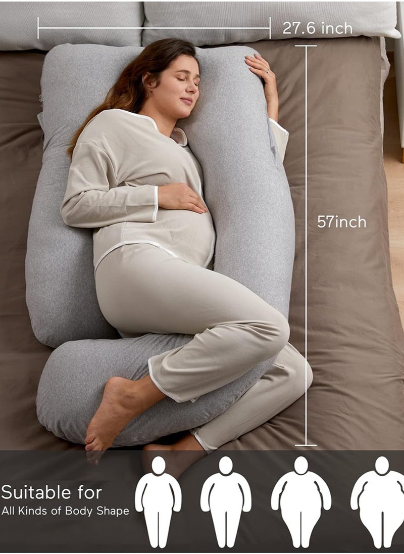 80x120x180cm U Shaped Pregnancy Pillows with Cotton Removable Cover, Full Body Pillow Maternity Support, Must Have for Pregnant Women, Hatha Grey - pzsku/Z4FBA89CD4D21D9073549Z/45/_/1723269355/e028ca53-06d1-424d-9595-52751eab2dcb