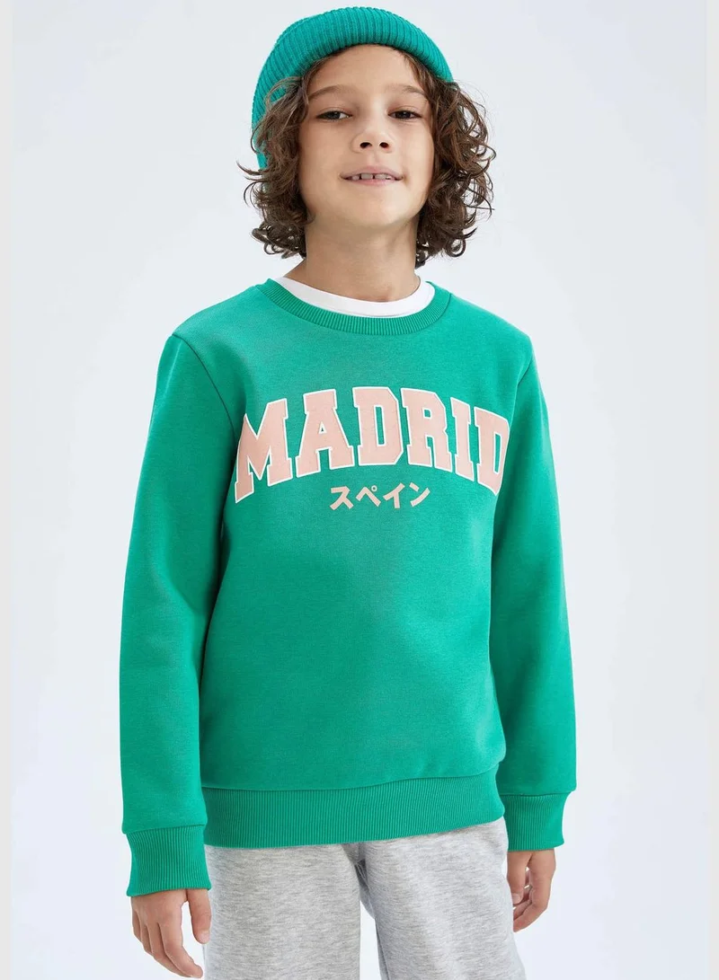 DeFacto Boy Regular Fit Crew Neck Long Sleeve Knitted Sweatshirt