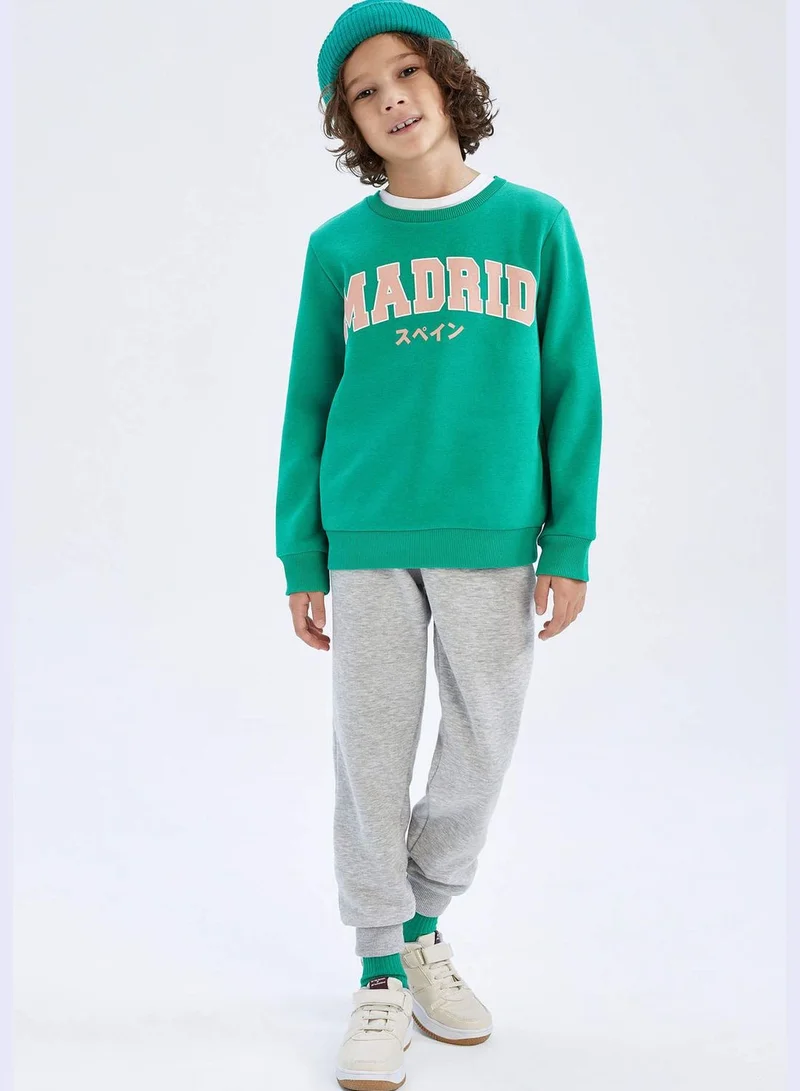 DeFacto Boy Regular Fit Crew Neck Long Sleeve Knitted Sweatshirt
