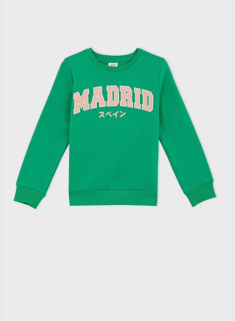 DeFacto Boy Regular Fit Crew Neck Long Sleeve Knitted Sweatshirt