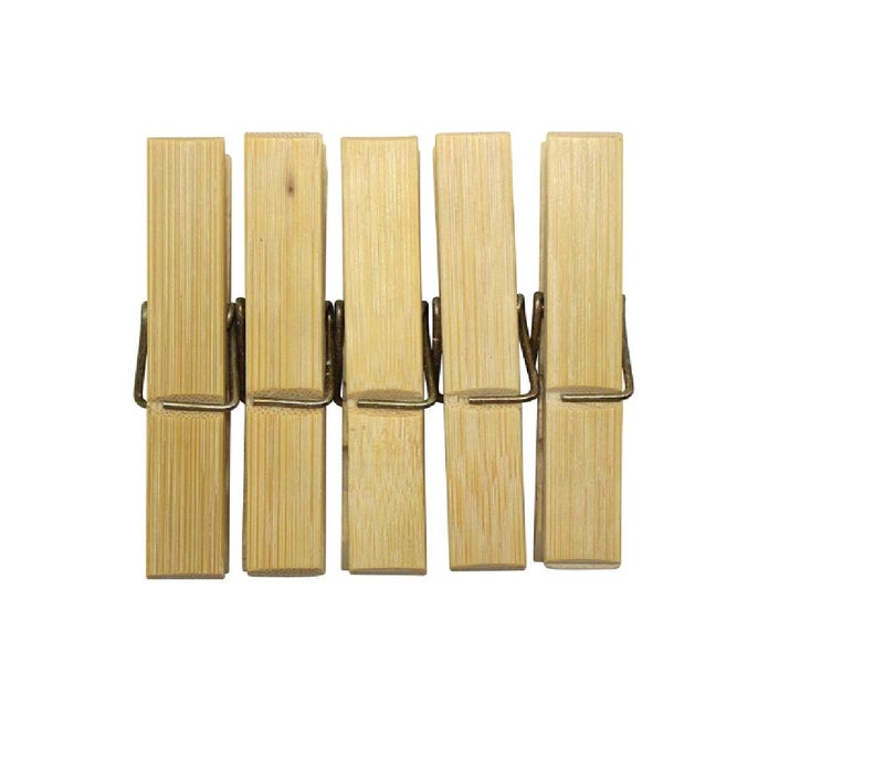 Winberg Clip Craft and Office use Clip or Indoor Cloth Clip Made by Bamboo Natural Wooden Product 40 Pcs- bambo - Image 2