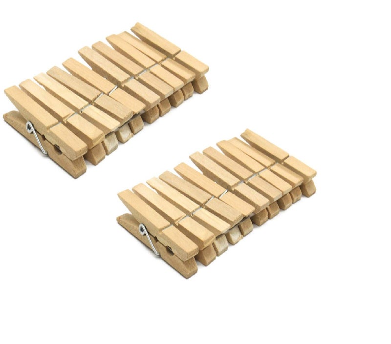 Winberg Clip Craft and Office use Clip or Indoor Cloth Clip Made by Bamboo Natural Wooden Product 40 Pcs- bambo - Image 4