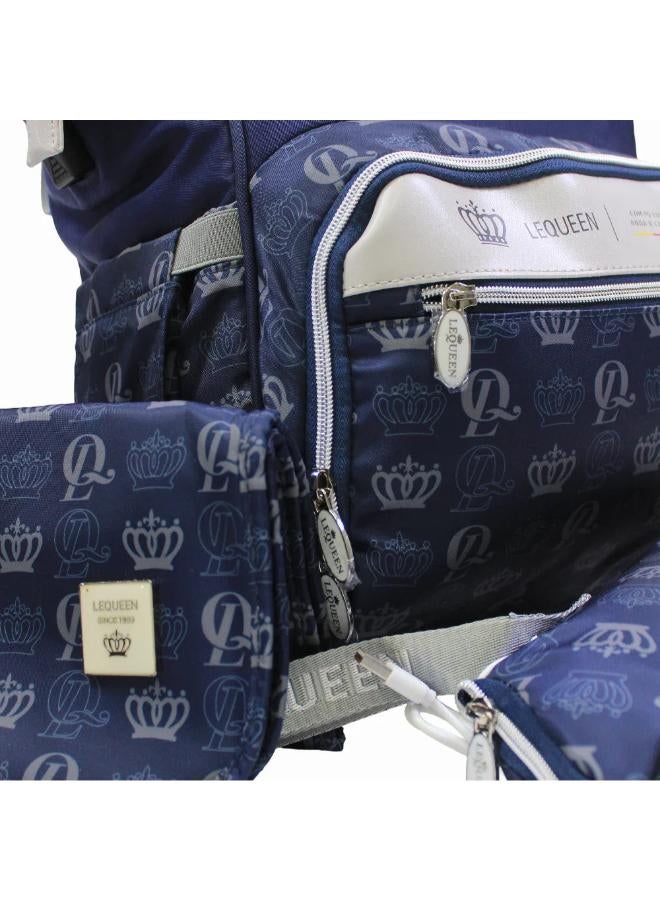 LeQueen Diamond 8th Special Edition Soft Waterproof Diaper Bag - Blue - Image 3