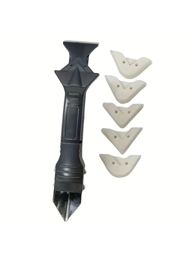 1Set 5 in 1 Metal Head Spatula Grout Remover Tool Kitchen Bathroom Renovation Kit - Image 1