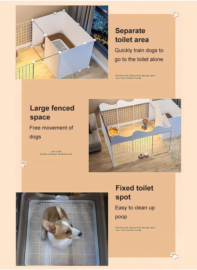Kidle Pet Fence Dog Isolation Free Combination Indoor Small Dog Kennel with Toilet Area Household Fence Dog Cage  - Image 3