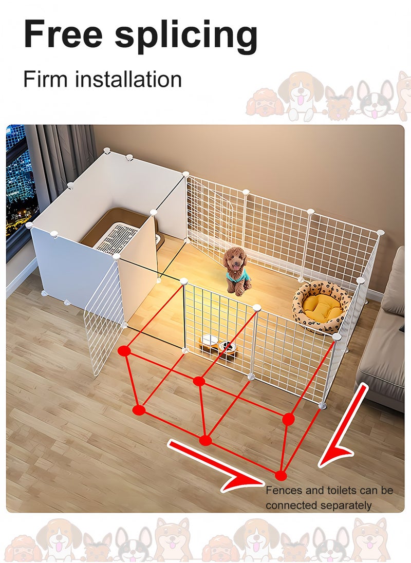 Kidle Pet Fence Dog Isolation Free Combination Indoor Small Dog Kennel with Toilet Area Household Fence Dog Cage  - Image 2