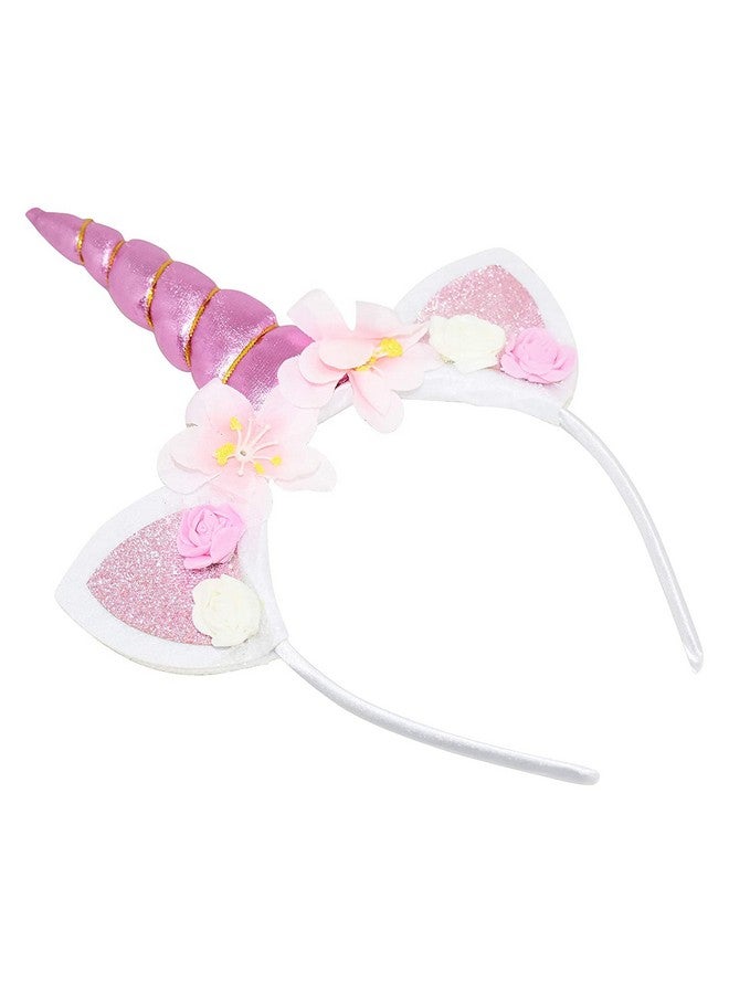 فافيلا عصابة رأس يونيكورن معدنية مع شعر ملون/عصابة شعر يونيكورن مع شعر قوس قزح/دعامة حفلة يونيكورن/عصابة شعر يونيكورن معدنية مع ضفيرة متعددة الألوان (وردي) - Image 5