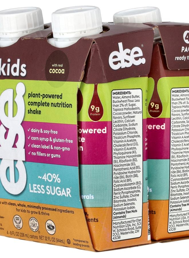 Else Kids Plant-Powered Complete Nutrition Shake Cocoa 4 Cartons 8 fl oz (236 ml) Each - Image 2