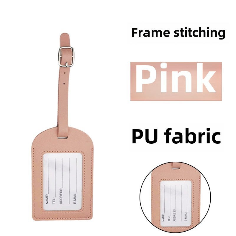 Thick PU Leather Luggage Tag with Flip Cover and Signature PaperFrame car line without flip pink Frame car line without flip pink