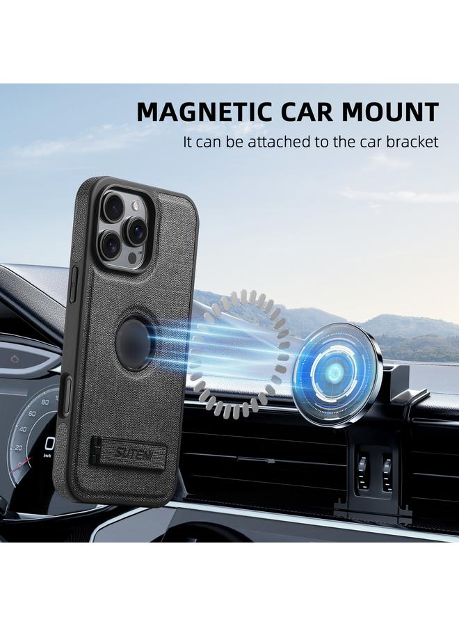 Suteni Case For iPhone 12 Pro G2 Holder Denim Leather Back MagSafe Phone Case - Image 2