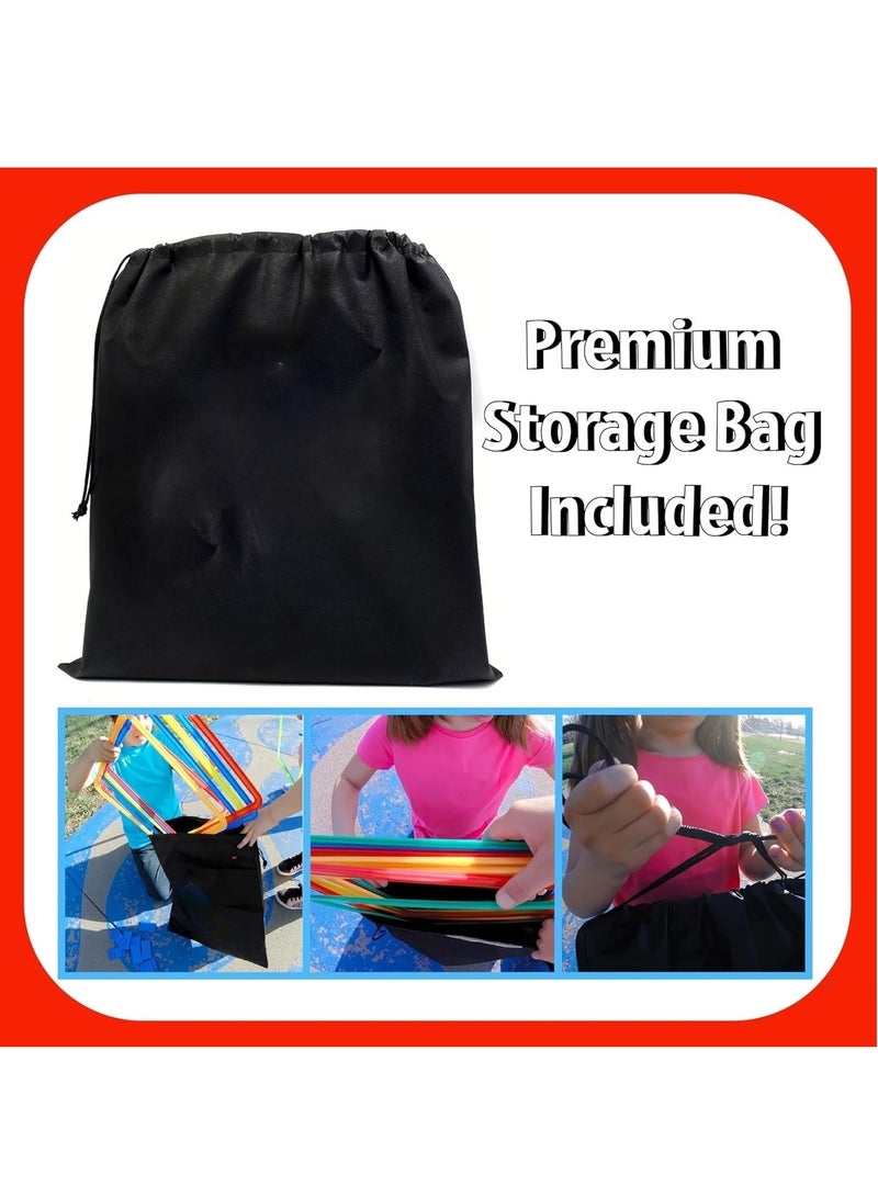 Hopscotch Squares Set 2 Premium Beanbags Giant Sized 15 Inch Squares with 15 Connectors for Indoor Outdoor Portable Fun Conditioning Agility Training - Image 5